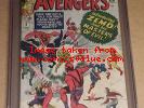 AVENGERS #6 CGC 4.0 OW/W PAGES, 1ST APP BARON ZEMO, VILLAIN IN CIVIL WAR MOVIE
