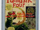 Fantastic Four #1 CGC 4.0 OW KEY Origin & 1st Mole Man Kirby Lee Marvel Silver