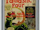 Fantastic Four #1 CGC 4.0 MEGA KEY 1st ap & Origin Kirby Lee Marvel Silver Comic