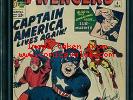 Avengers 4 CBCS 3.5  1st SA Captain America  ow/w pages  CGC / CBCS
