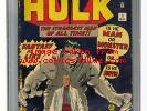 Incredible Hulk #1, CGC 3.0. 1st Hulk appearance (Hot comic with Avengers movie)