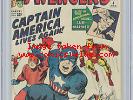 Avengers #4 CGC 6.0 1st S.A. app Captain America KEY ISSUE Kirby Lee Marvel