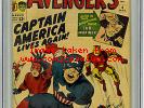Avengers #4 CGC 6.0 Early Marvel Comics KEY 1st Silver Age Captain America
