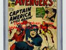 Avengers #4 CGC 6.0 OW 1st S.A. Captain America Ap Kirby Lee Marvel Silver Comic