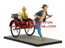 Figurine Moulinsart Fariboles Tintin et Milou dans le pousse-pousse 44021 (2017)