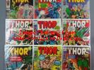 The Mighty Thor Silver Age Lot Of 9 #'s 187,190-191,197-198,200-203 F-VF Marvel