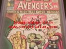 AVENGERS #1 1963 MARVEL - CGC SS 3.5 SIGNED STAN LEE - LOOKS 4.5 INCREDIBLE BOOK