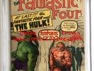 FANTASTIC FOUR #12 CGC 8.5 1ST HULK vs Fantastic Four battle, 2,4 Stan Lee Kirby