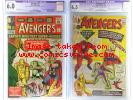 Avengers 1 & 2 1963 Marvel CGC 6.0/.5 FN 1st Appearance Avengers & Space Phantom