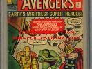 Avengers #1 Origin & 1st App. Silver Age Marvel Iron Man Hulk Comic 1963 CGC 3.0