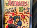Avengers #4 CGC 7.5 OW/W Pages 1st SA Captain America Stan Lee Jack Kirby 3/64
