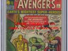 Avengers #1 CGC 3.0 VINTAGE Marvel Comic MEGA KEY 1st Original Team vs Loki